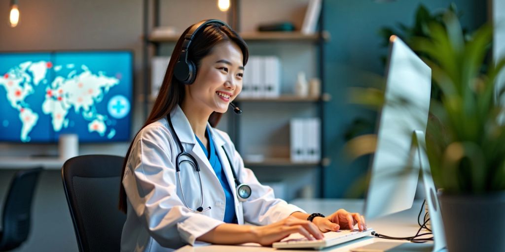 Bilingual virtual medical receptionist assisting patients online.